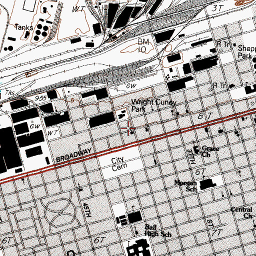 Topographic Map of Progressive Missionary Baptist Church, TX