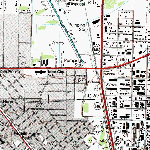 Topographic Map of Rainbow Commissionary Baptist Church, TX