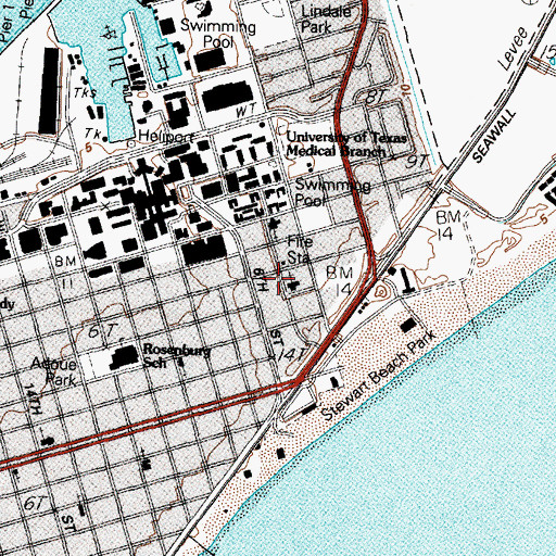 Topographic Map of University Baptist Church, TX