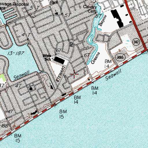 Topographic Map of West End Baptist Church, TX