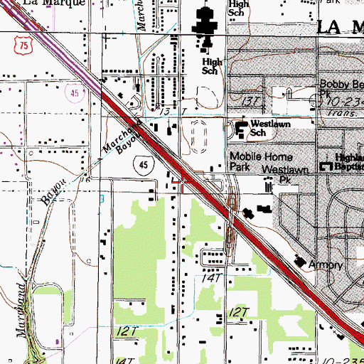 Topographic Map of Duroux Church of Christ, TX