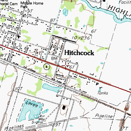 Topographic Map of Eastward Church of Christ, TX