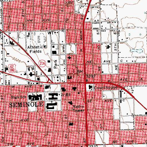 Topographic Map of Church of Christ, TX