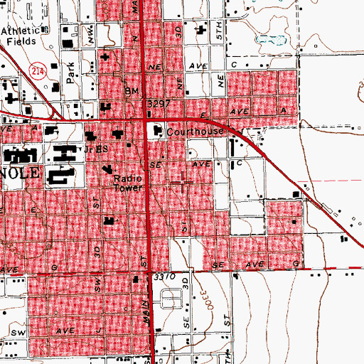 Topographic Map of First Presbyterian Church, TX