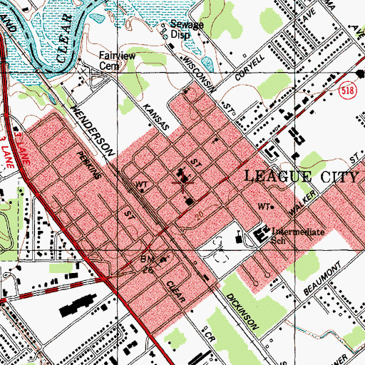 Topographic Map of Faith Temple Assembly of God Church, TX