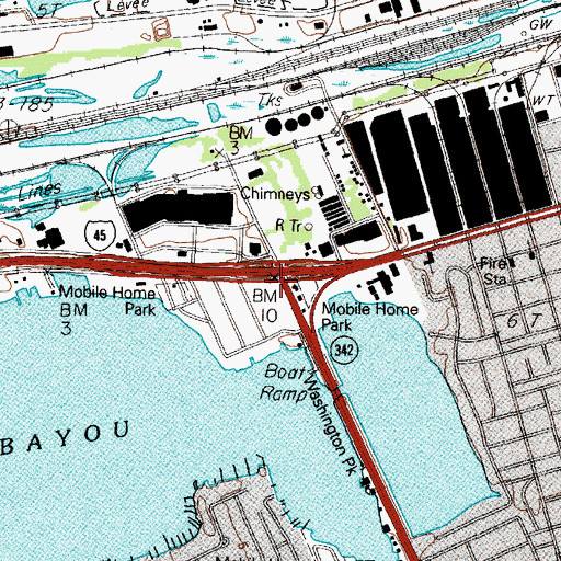 Topographic Map of Bible Way Baptist Church, TX