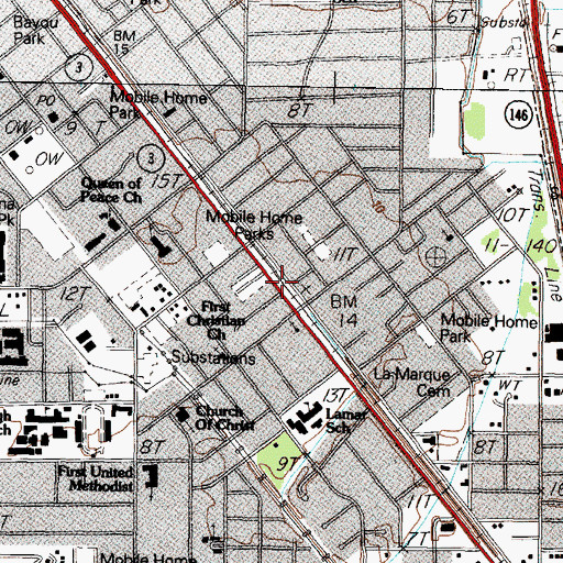 Topographic Map of Greater Saint Paul Missionary Baptist Church, TX