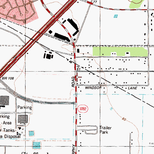 Topographic Map of Word of Faith Seven Day Adventist Church, TX