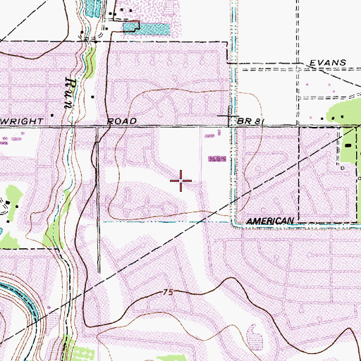 Topographic Map of Grace Community Church, TX