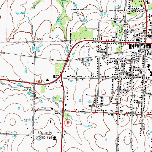 Topographic Map of Grace Baptist Church, TX