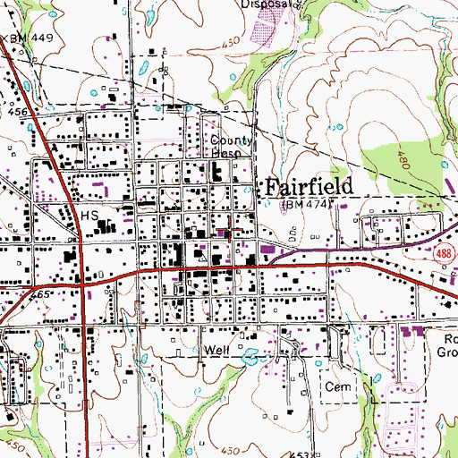 Topographic Map of Calvary Baptist Church, TX