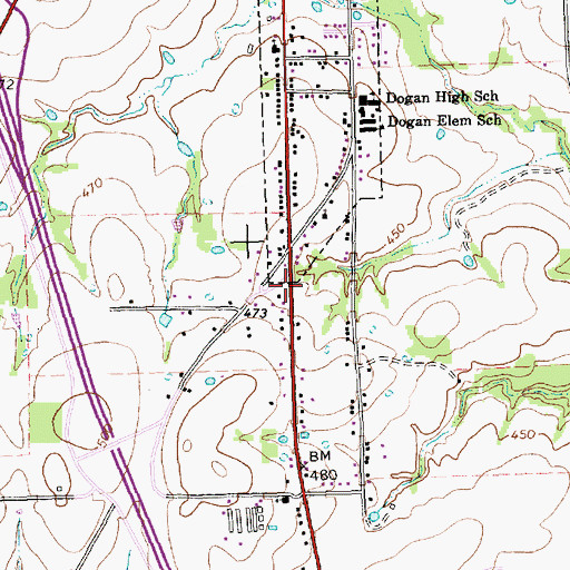 Topographic Map of Faith Hope Love Baptist Church, TX