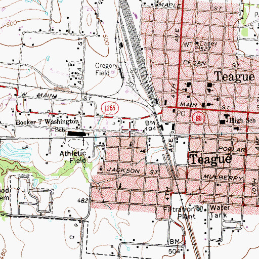 Topographic Map of Westside Church of Christ, TX