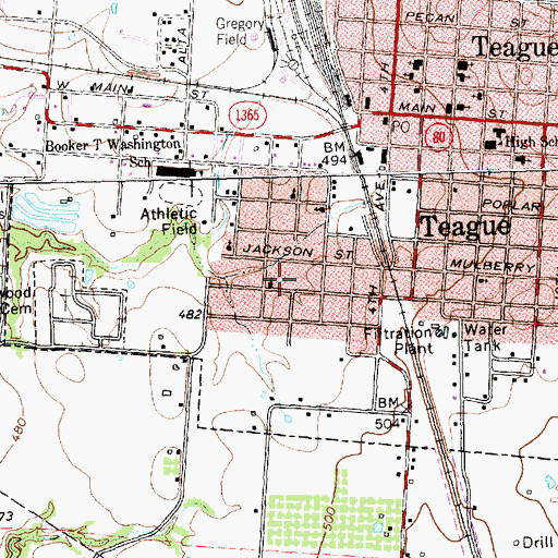 Topographic Map of Saint James United Methodist Church, TX