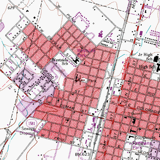 Topographic Map of Catholic Church, TX