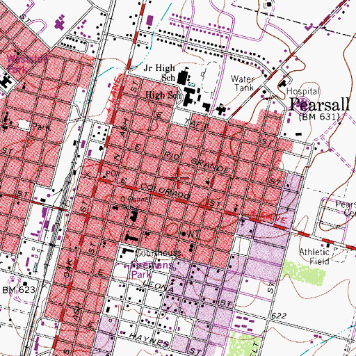 Topographic Map of Saint Peter Lutheran Church, TX