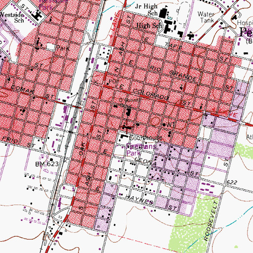 Topographic Map of Pearsall Presbyterian Church, TX