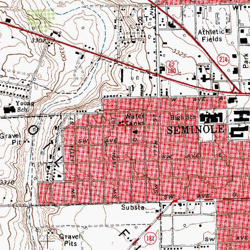 Topographic Map of Temple Baptist Church, TX