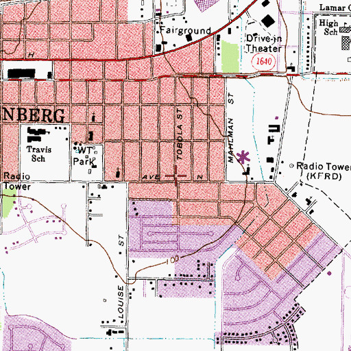 Topographic Map of Saint Marks Episcopal Church, TX