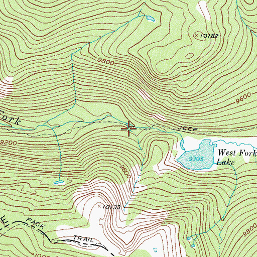 Topographic Map of West Fork Trail, CO
