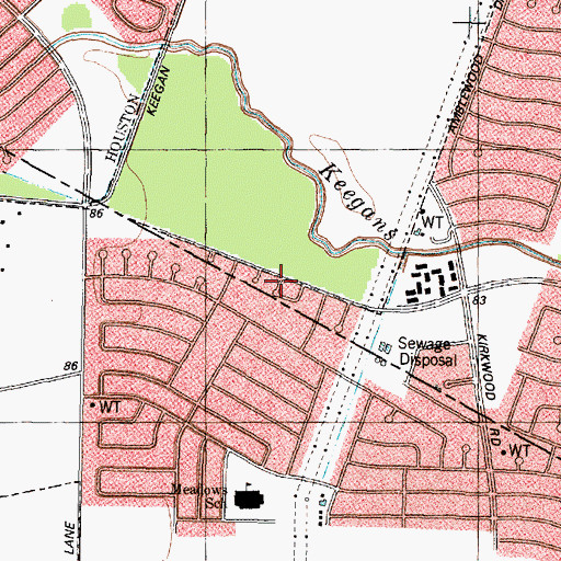 Topographic Map of All Saints Lutheran Church, TX