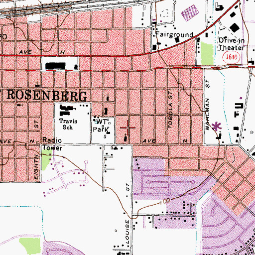 Topographic Map of Trinity Lutheran Church, TX