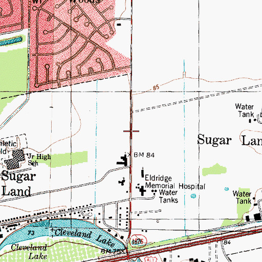 Topographic Map of Eldridge Road Baptist Church, TX