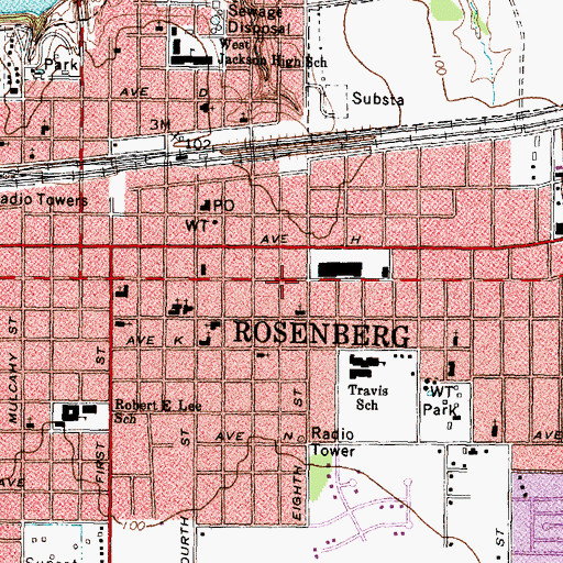 Topographic Map of Grace Baptist Church, TX