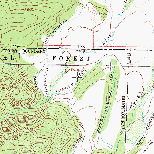 Topographic Map of Carney Ditch, CO