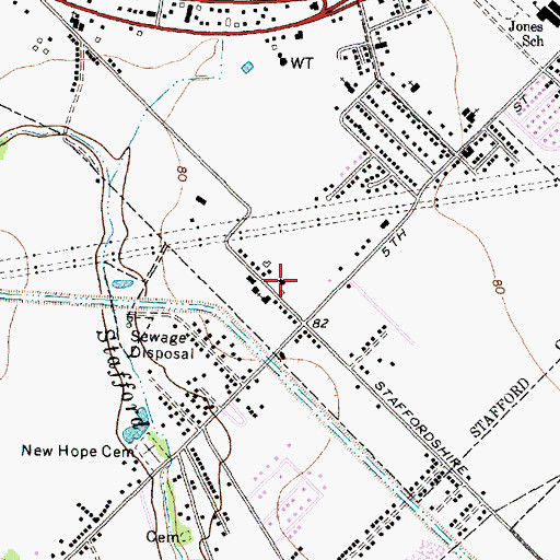 Topographic Map of New Hope Baptist Church, TX