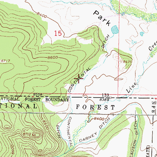 Topographic Map of Continental Ditch, CO