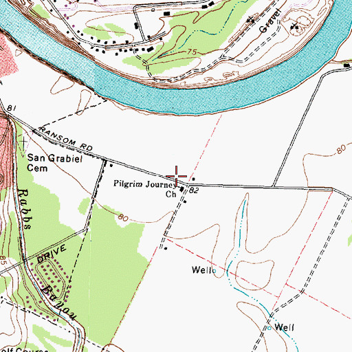 Topographic Map of Pilgrim Journey Baptist Church, TX