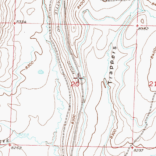 Topographic Map of Bighorn Cattle Company Ditch, CO