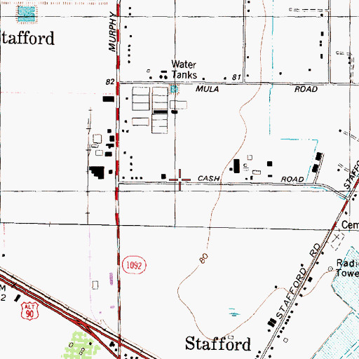 Topographic Map of Sugarland Chinese Baptist Church, TX