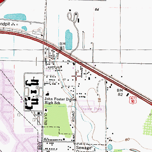 Topographic Map of West Side Baptist Church, TX