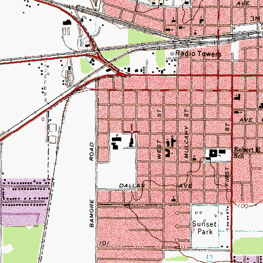 Topographic Map of Holy Rosary Catholic Church, TX