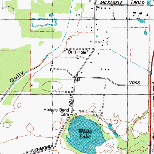 Topographic Map of Sugar Land Church of Christ, TX