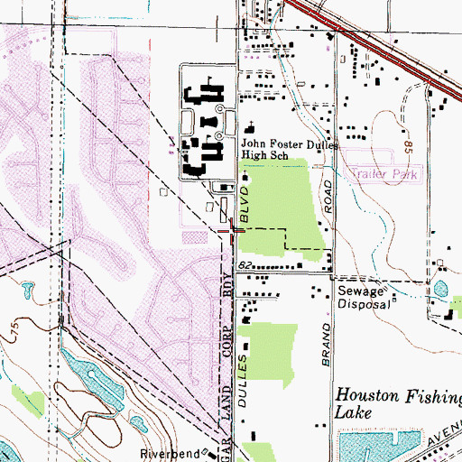 Topographic Map of All Saints Episcopal Church, TX