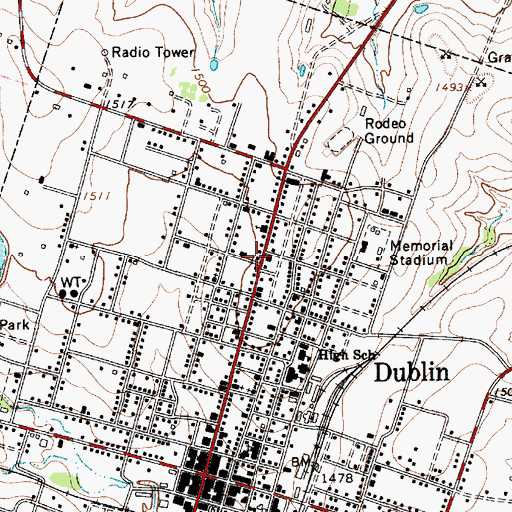 Topographic Map of Church of Christ, TX