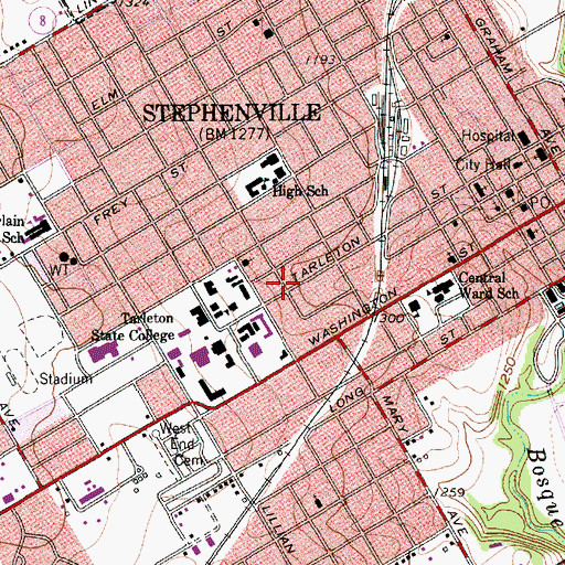 Topographic Map of Church of Christ Bible Chair, TX