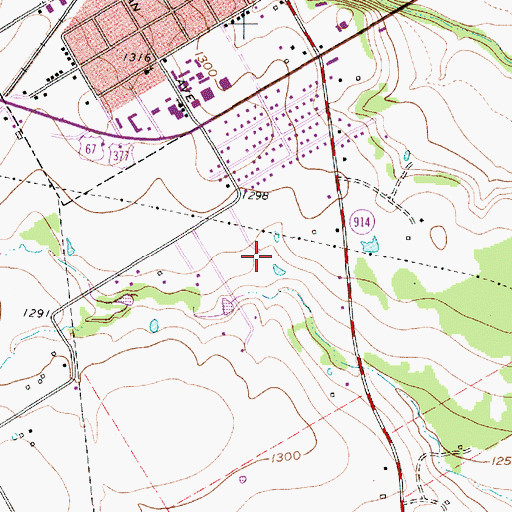 Topographic Map of Cross Timbers Church of Christ, TX