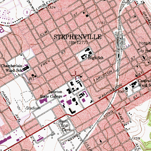 Topographic Map of Saint Lukes Episcopal Church, TX