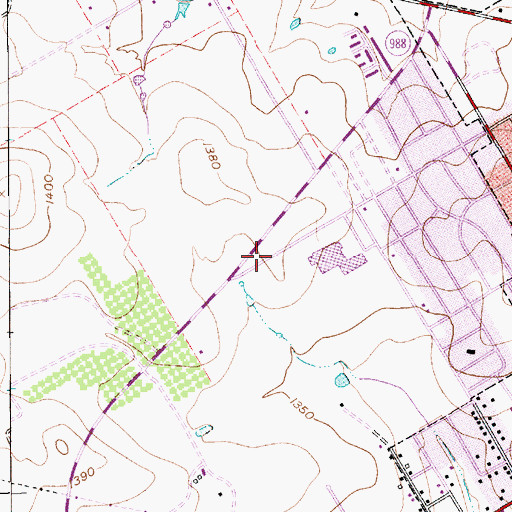 Topographic Map of Oakdale United Methodist Church, TX