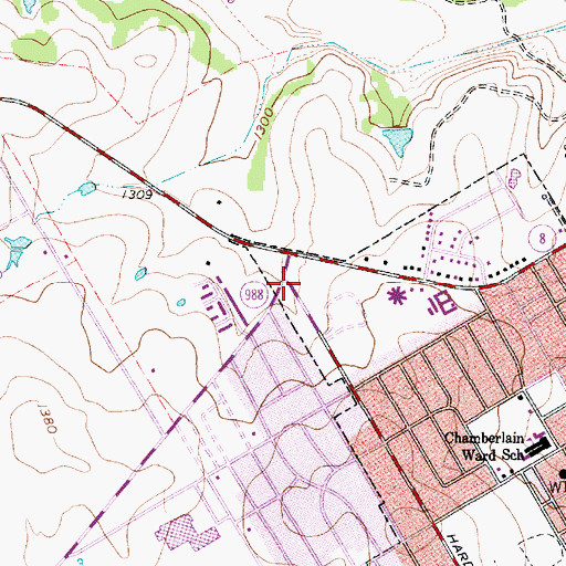 Topographic Map of First Presbyterian Church, TX