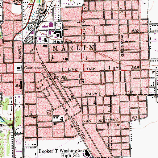 Topographic Map of First Mexican Baptist Mission Church, TX