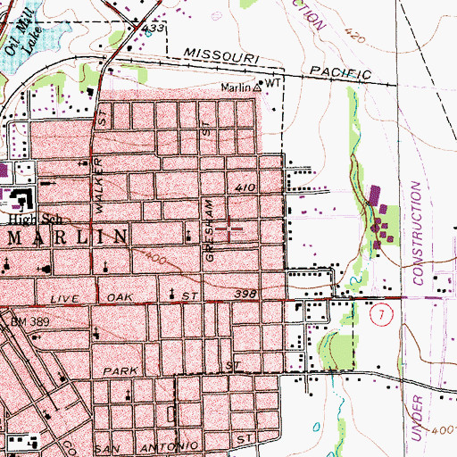 Topographic Map of Saint Pauls Baptist Church, TX