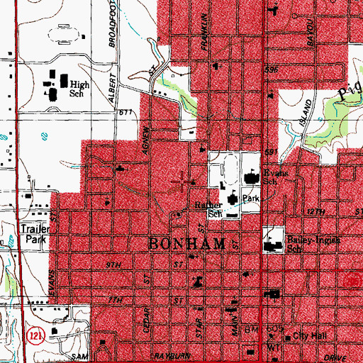 Topographic Map of New Home Baptist Church, TX