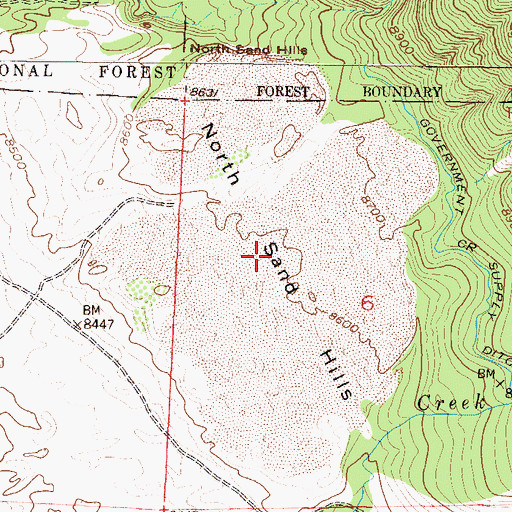 Topographic Map of North Sand Hills, CO