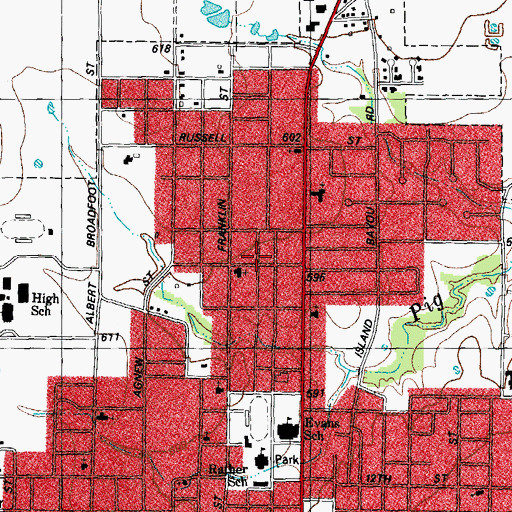 Topographic Map of Trinity Baptist Church, TX