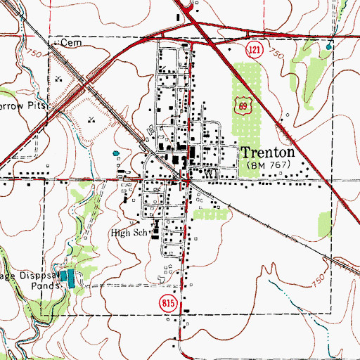 Topographic Map of Church of Christ, TX